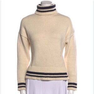 Roller Rabbit Cream Navy‎ Stripe Turtleneck Sweater Women XS